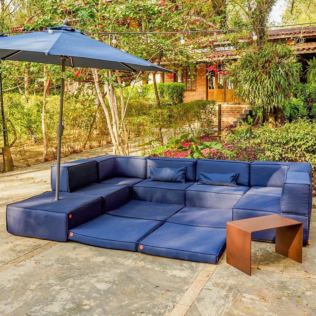 Kit Futon Zimma + Ombrelone + Mesa lateral