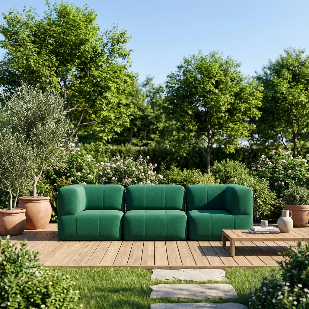 Lounge 3 Puffs Modulares com Dois Cantos