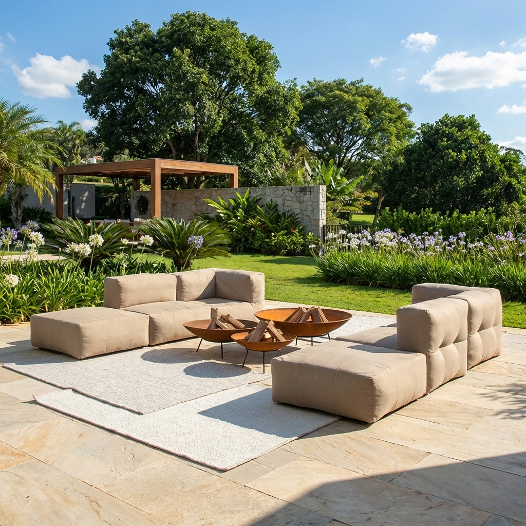 Lounge 6 Puffs Modulares