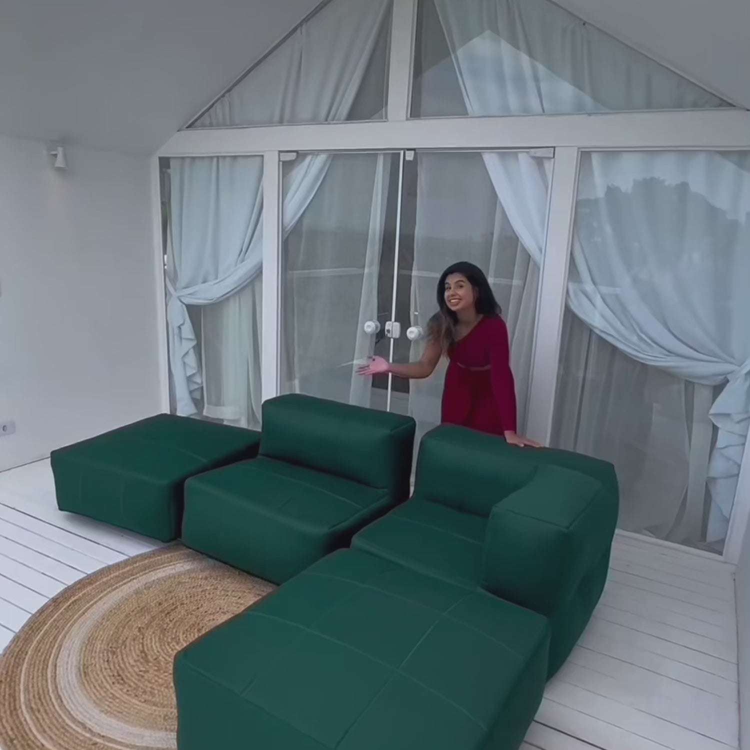 Lounge de 5 Puffs Modulares